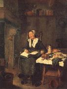 BREKELENKAM, Quiringh van A Woman Asleep by a Fire oil